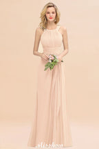 Vestidos de dama de honor con cuello halter y corte A, hasta el suelo, para fiesta de bodas