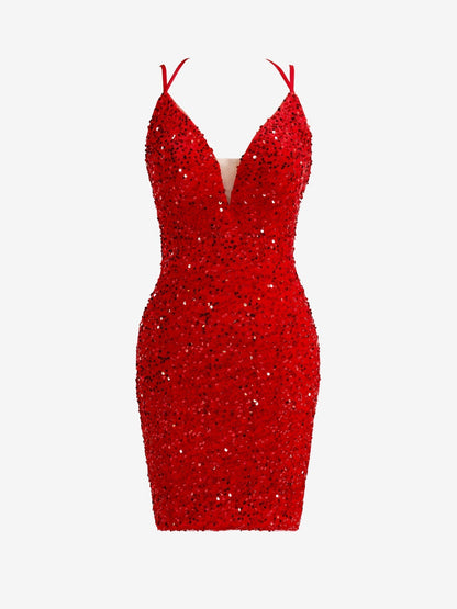 Heidi | Vestido rojo de fiesta con abertura