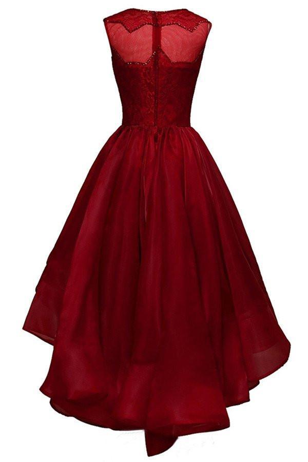Vestidos de fiesta de organza con cuentas y corte alto bajo, vestidos de noche, vestidos de fiesta PG303