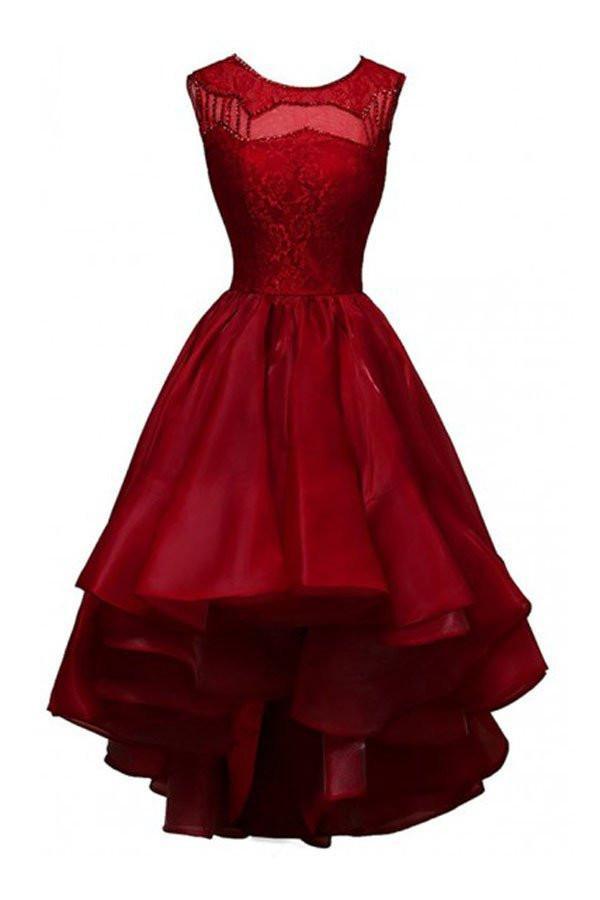 Vestidos de fiesta de organza con cuentas y corte alto bajo, vestidos de noche, vestidos de fiesta PG303