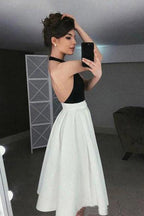 High Neck Neckholder Homecoming Kleider Plissee Rock Abschlusskleid PD343
