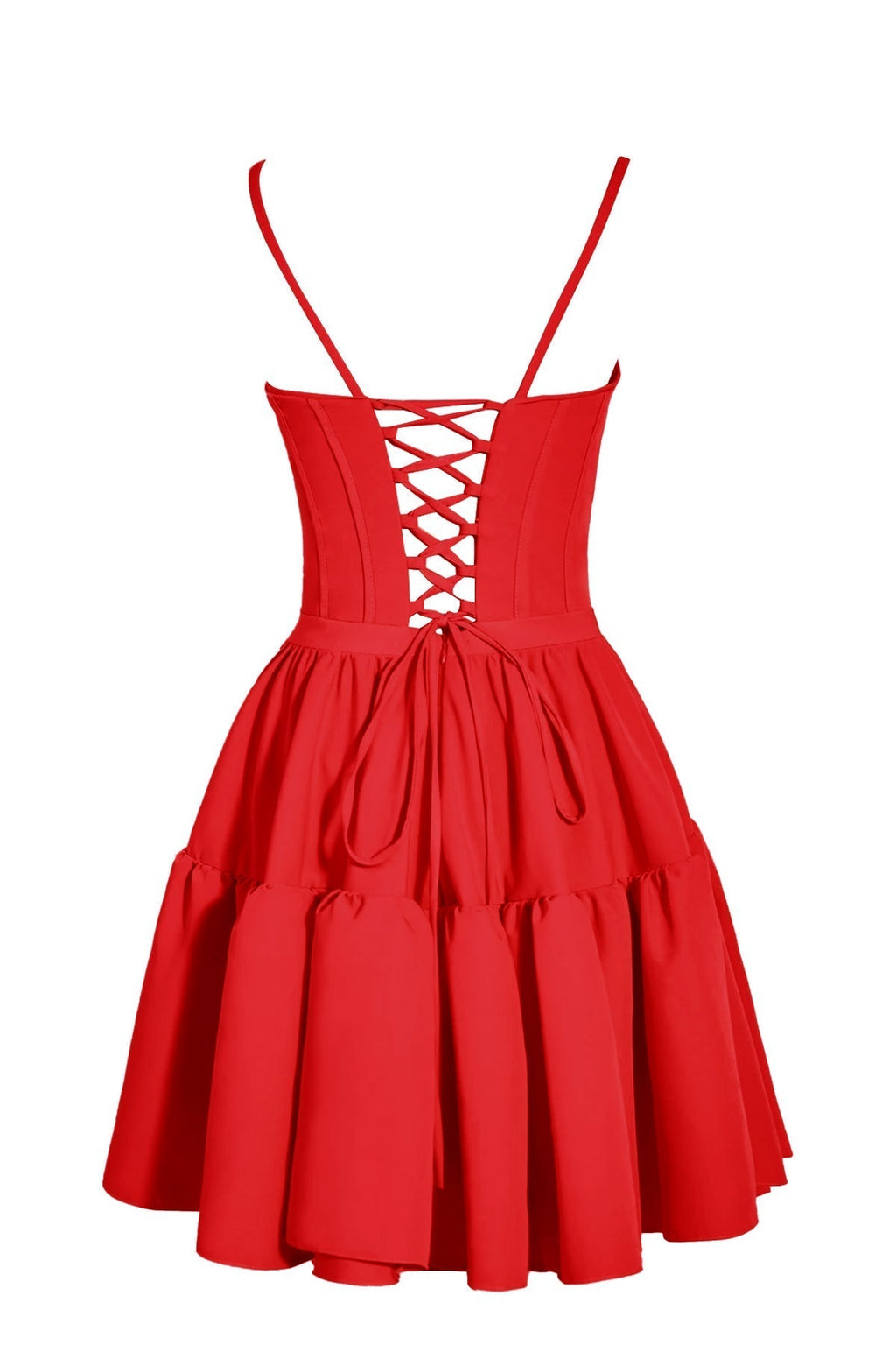 Mabel | Vestido de fiesta con cordones y volantes en forma de A