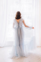 Tulle Baby Shower Light Blue Dress For Mommy SY054