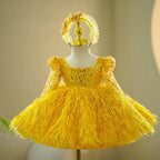 Tulle Knee-length Champagne Girl Dress