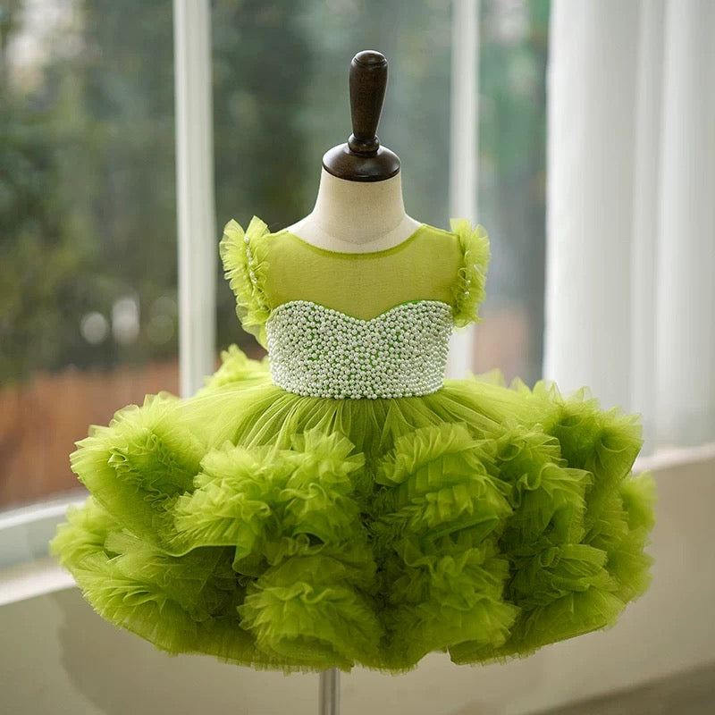 Ballkleid/Prinzessin Tüll Asymmetrisches Kleid für die 1. Geburtstagsfeier eines Babymädchens 