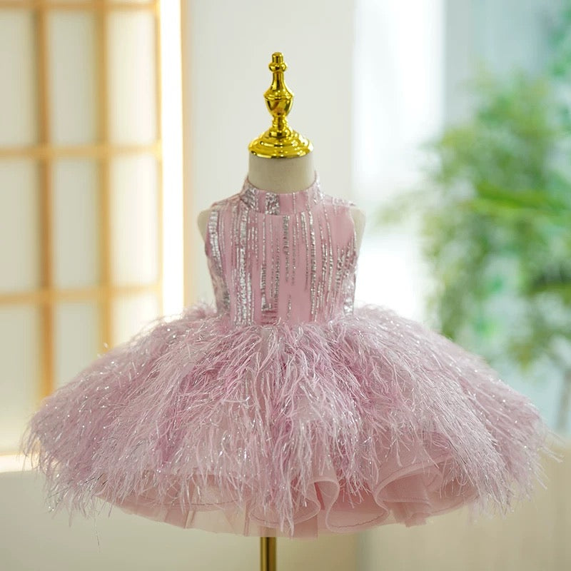 Champagner 1. Geburtstag Baby Mädchen Kleid 