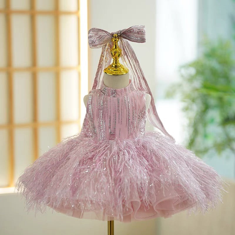 Champagner 1. Geburtstag Baby Mädchen Kleid 