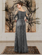 Vestidos de madre de la novia de corte A/princesa con escote joya y largo hasta el suelo