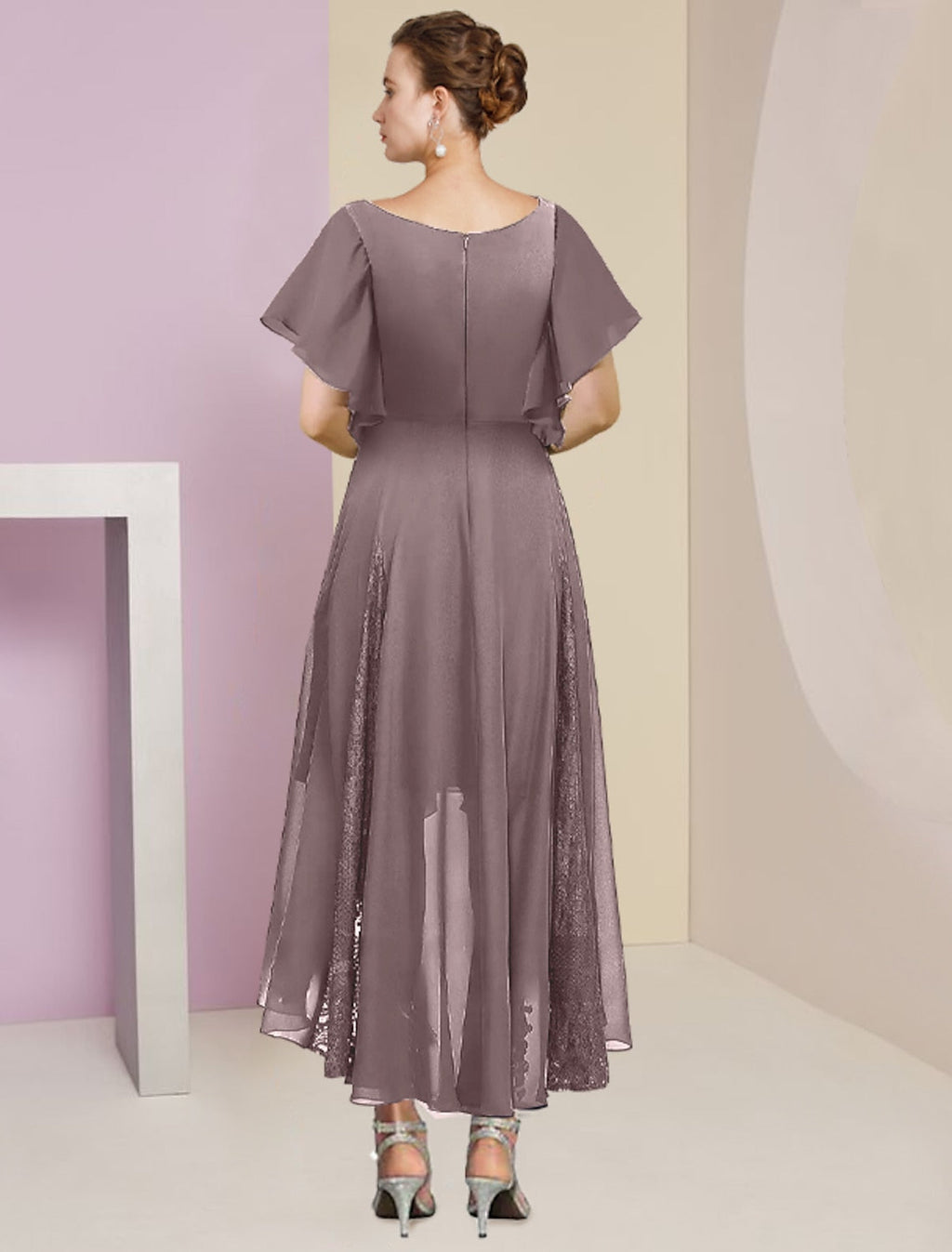 Vestidos de madre de la novia con escote en V, corte princesa y apliques