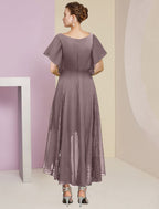 Vestidos de madre de la novia con escote en V, corte princesa y apliques