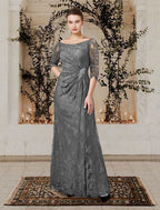 Vestidos de madre de la novia de corte A/princesa con escote joya y largo hasta el suelo