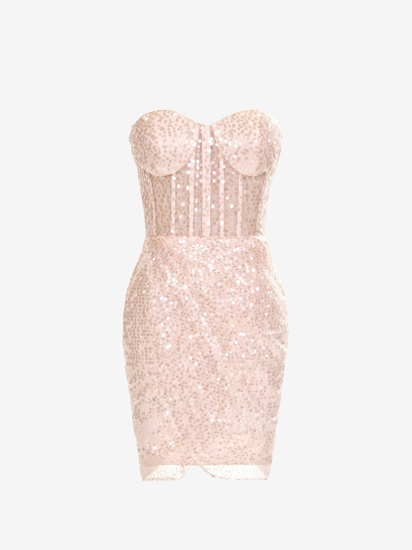 Isadora | Vestido de fiesta con escote en forma de corazón y lentejuelas