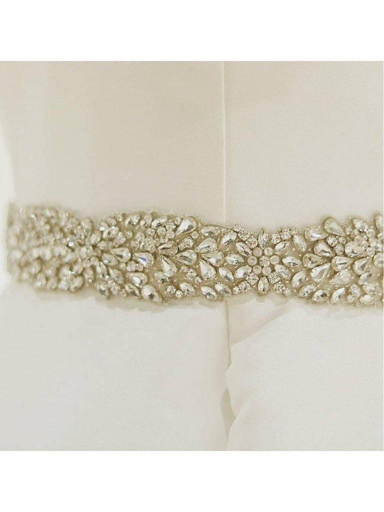 Ivory Ball Gown Wedding Dresses Spaghetti Strap Beaded Bridal Dress  WD339