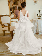 Duchesse-Linie/Princess-Linie Satin Tüll Bodenlang Blumenmädchenkleid 
