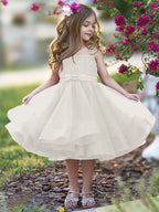 Vestido de fiesta/princesa de tul hasta la rodilla para niña de las flores