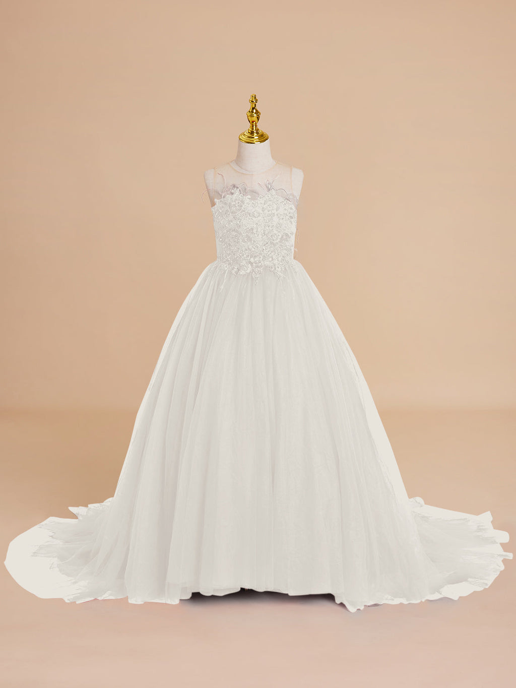 Duchesse-Linie/Princess-Linie Tüll Sweep/Pinsel zug Blumenmädchenkleid 