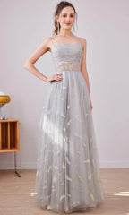 Straight Across A-Line Long Dress