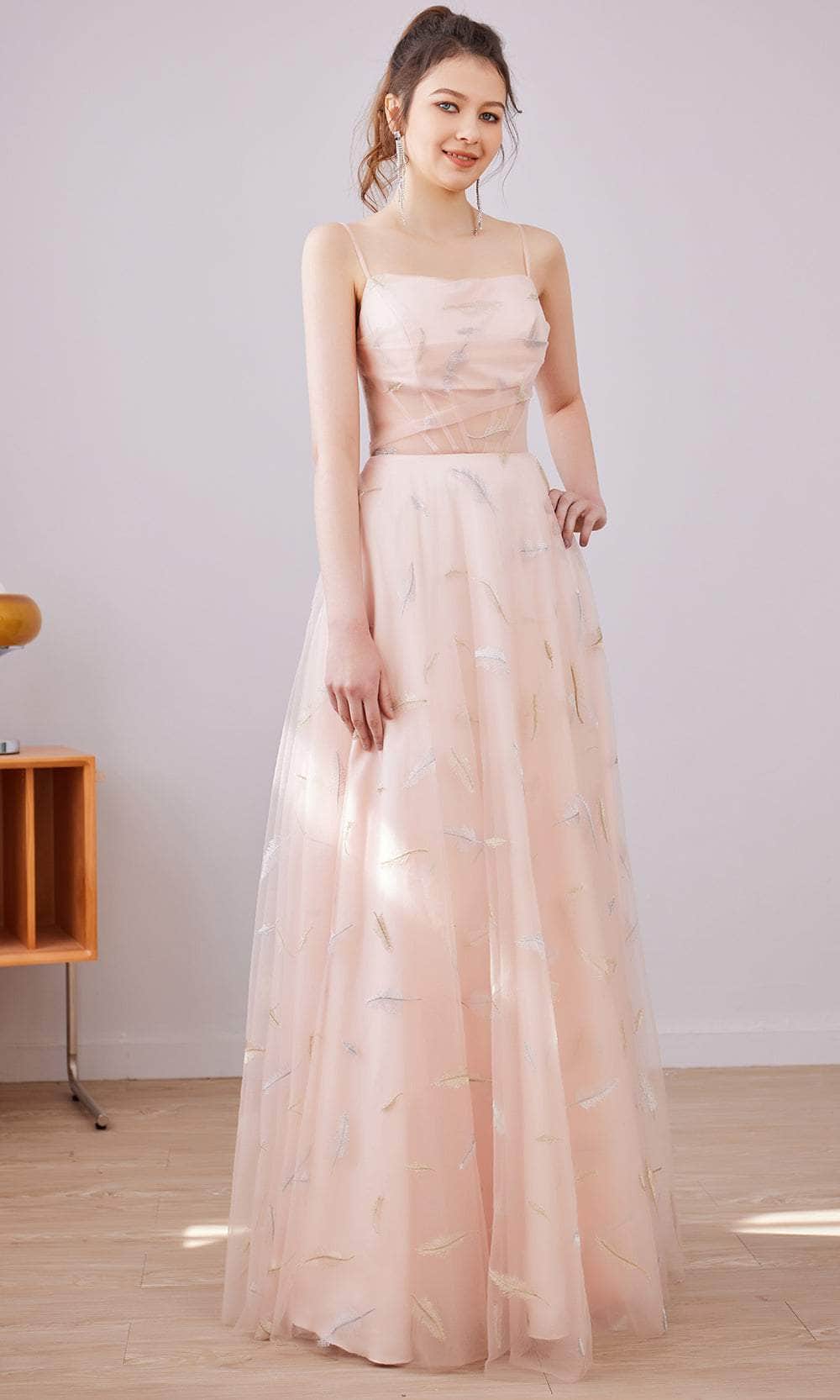 Straight Across A-Line Long Dress