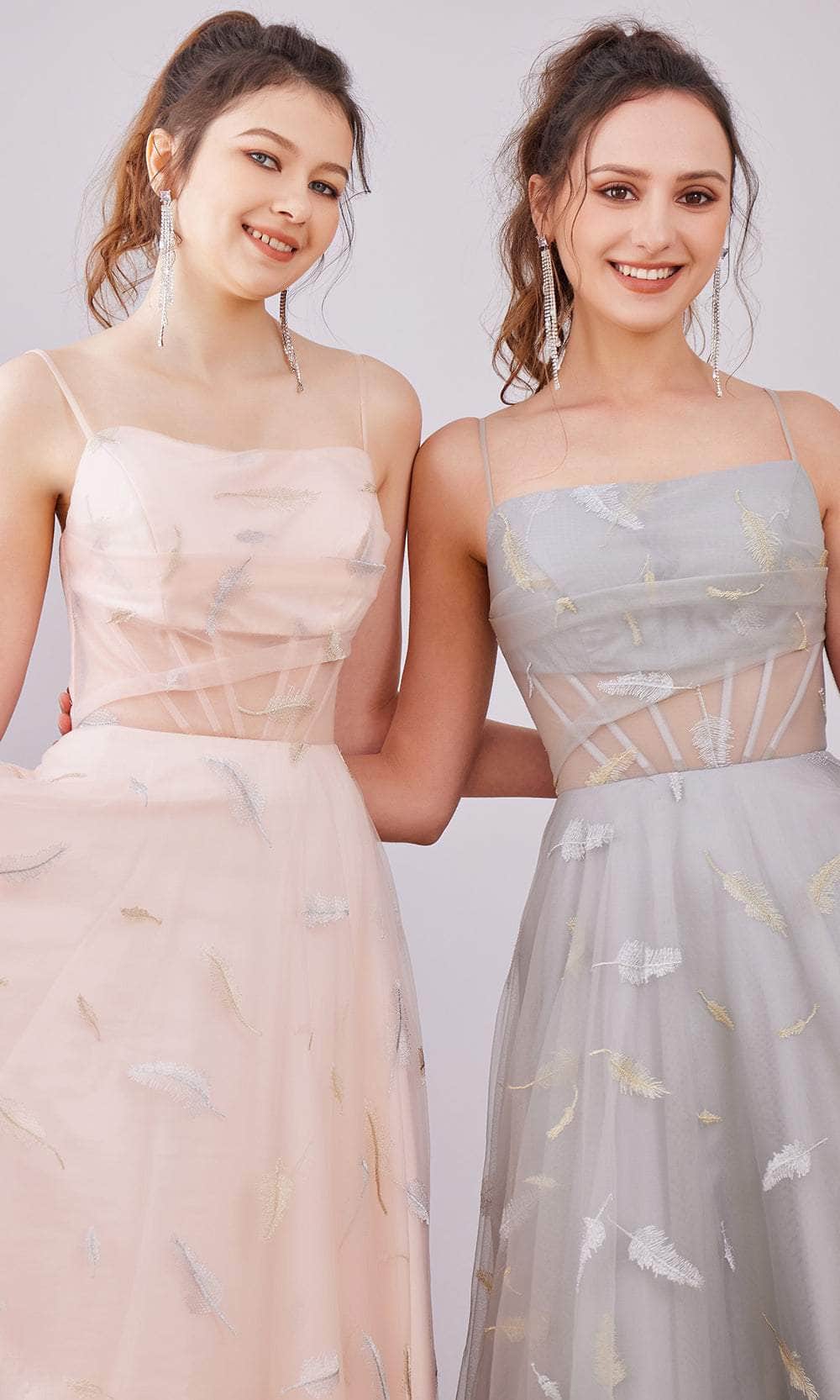 Straight Across A-Line Long Dress