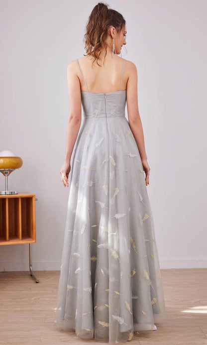 Straight Across A-Line Long Dress