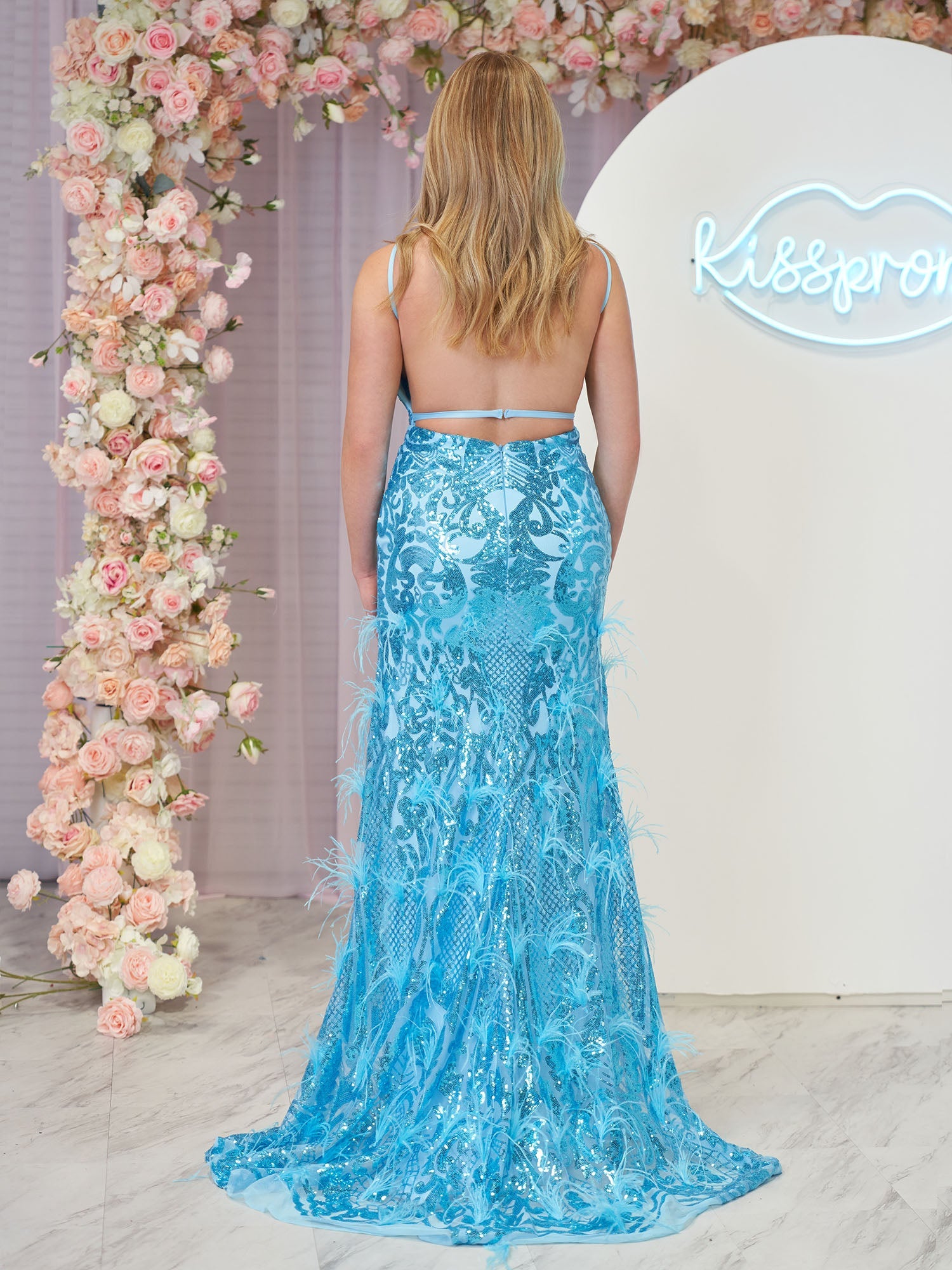 Sonia | Vestidos de fiesta de sirena con escote en V, encaje y lentejuelas color jade con abertura