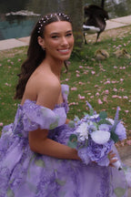 Kay | Vestido de fiesta floral sin tirantes, corte A y mangas desmontables