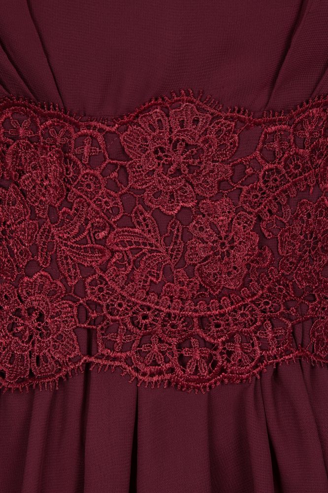 Minivestido de dama de honor de encaje con escote en V y sin mangas, corte A, de gasa, para regreso a casa