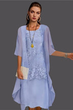 Vestidos de dama de honor cortos color lavanda, vestidos de madre de la novia con encaje