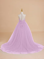 Ball-Gown/Princess Tulle Sweep Train Flower Girl Dress