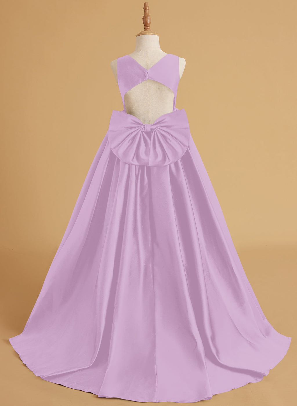 Duchesse-Linie/Princess-Linie Satin Sweep/Pinsel zug Blumenmädchenkleid 