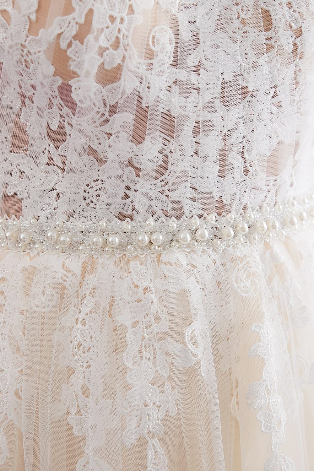 Long A-line Halter Appliques Lace Tulle Evening Dresses