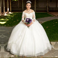 Langes, schulterfreies weißes Quinceanera-Kleid aus Tüll mit Ärmeln