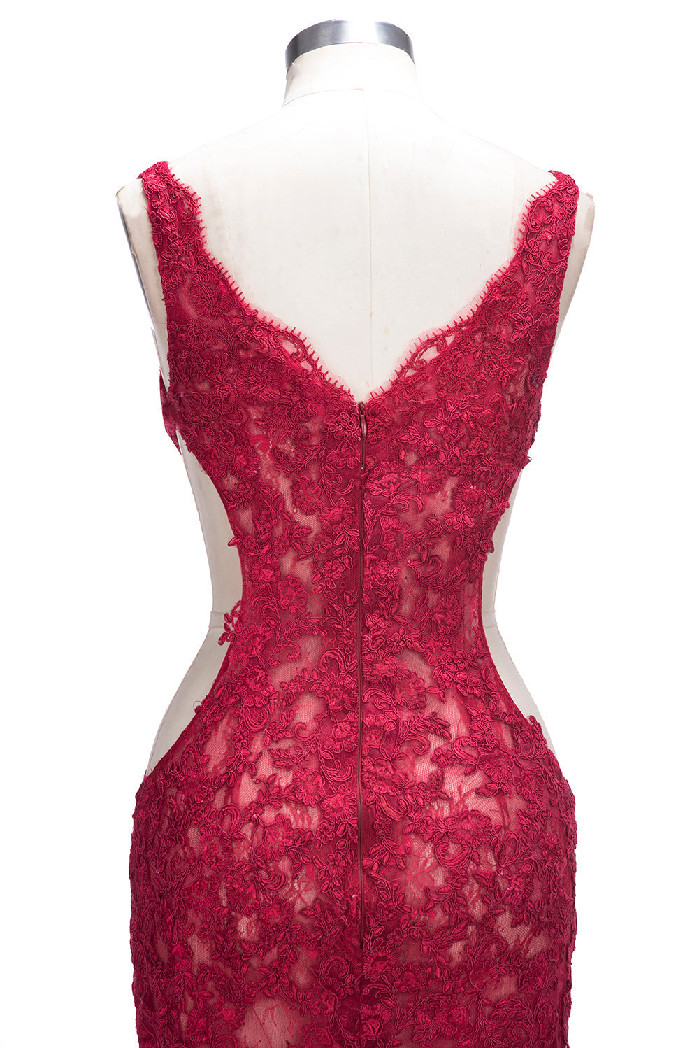 Lange Meerjungfrau-Ballkleider mit V-Ausschnitt und Spitzenapplikationen und Schlitz