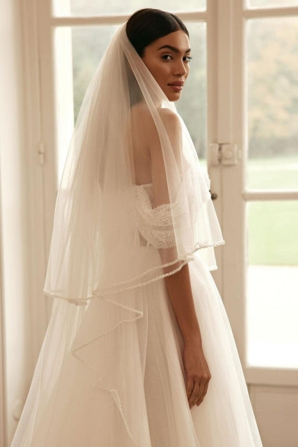 Luxury long sleeves a-line Off-the-shoulder Wedding dresses sequined