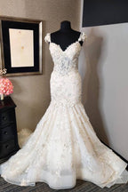 Luxus Meerjungfrau Sweetheart Spitze Rückenfreies Brautkleid