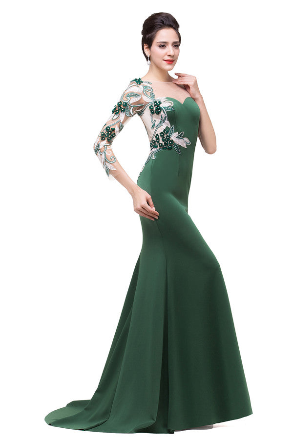 Mermaid  Bateau Floor-length One-Shoulder Prom Dresses