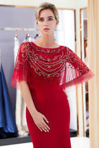 Mermaid Floor Length Crystal Beading Formal Dress
