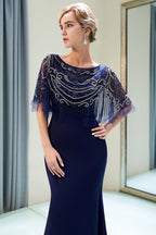 Mermaid Floor Length Crystal Beading Formal Dress