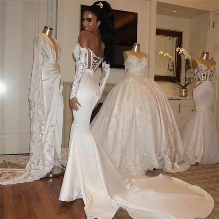 Meerjungfrau Neue Ankunft Brautkleid Sweetheart Lace Up Braut trägt