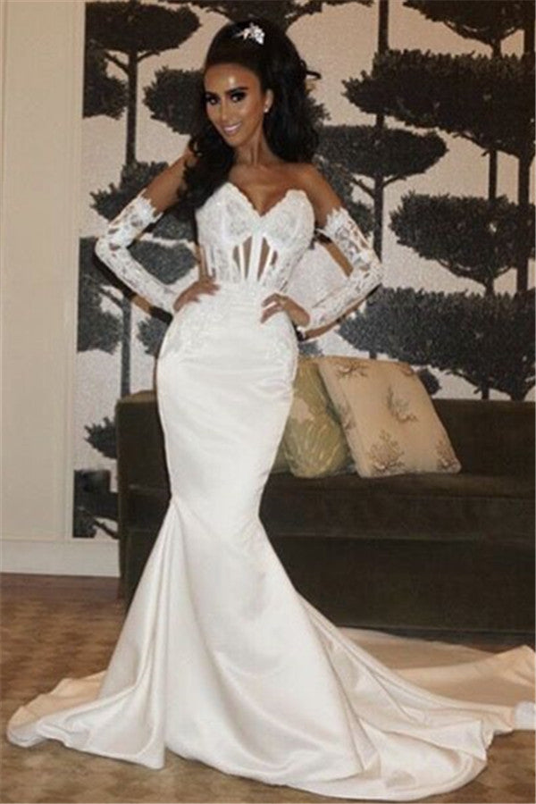Meerjungfrau Neue Ankunft Brautkleid Sweetheart Lace Up Braut trägt