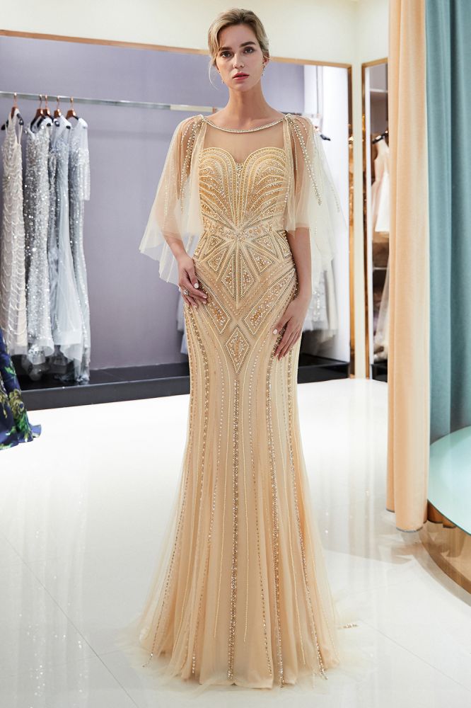 Mermaid Sweetheart Illusion Neckline Sequins Beading Evening Dresses