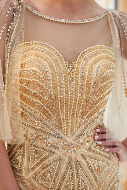 Mermaid Sweetheart Illusion Neckline Sequins Beading Evening Dresses