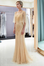 Mermaid Sweetheart Illusion Neckline Sequins Beading Evening Dresses