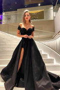 Modernes langes schwarzes ärmelloses Abendkleid mit Pailletten und Schlitz
