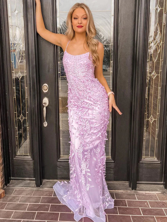 Modest Long Mermaid Scoop Neck Lace Backless Formal Prom Dresses