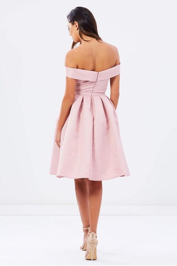 Vestidos de fiesta de bienvenida con hombros descubiertos, plisados, corte A, sin mangas, PD136