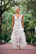 Vestido de novia de verano sin mangas con encaje completo recién llegado