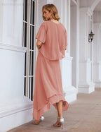 Vestidos de gasa para madre de la novia, tallas grandes, con chaqueta, vestidos formales para boda, SY28073 