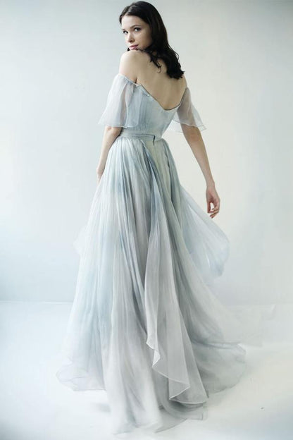 Vestidos de baile longos mais populares com design exclusivo e ombro de fora, vestidos de noiva WD500