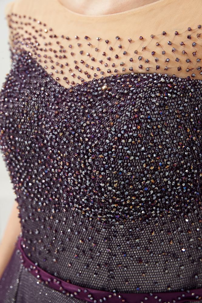 Vestido de noche estilo Aline con hombros descubiertos, lentejuelas y cuentas, vestido de fiesta con cordones